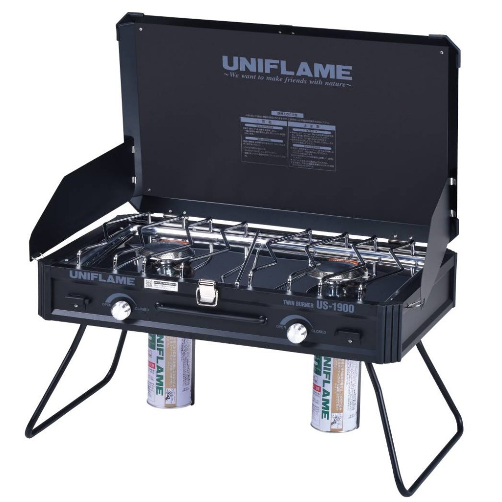UNIFLAME Twin Burner US-1900 Limited 露營用便攜式雙頭爐 黑色 610350