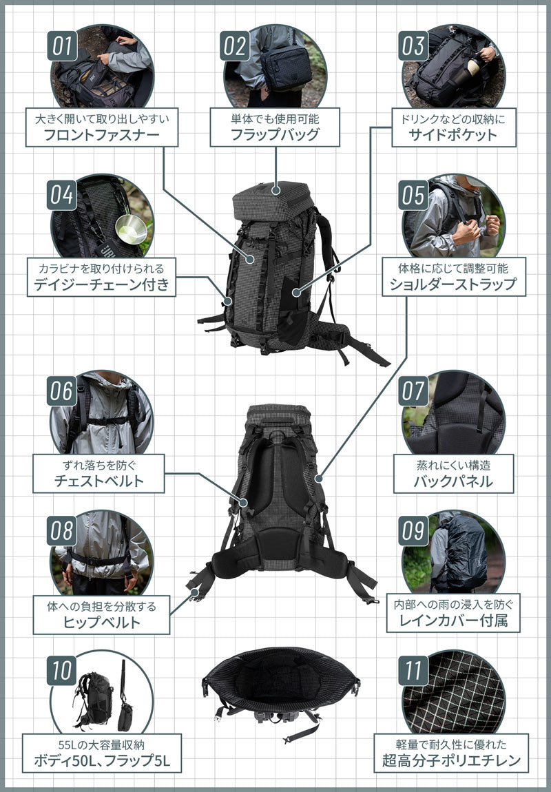 DOD TOTTOKO BACKPACK 露營登山背囊 BA056-BK
