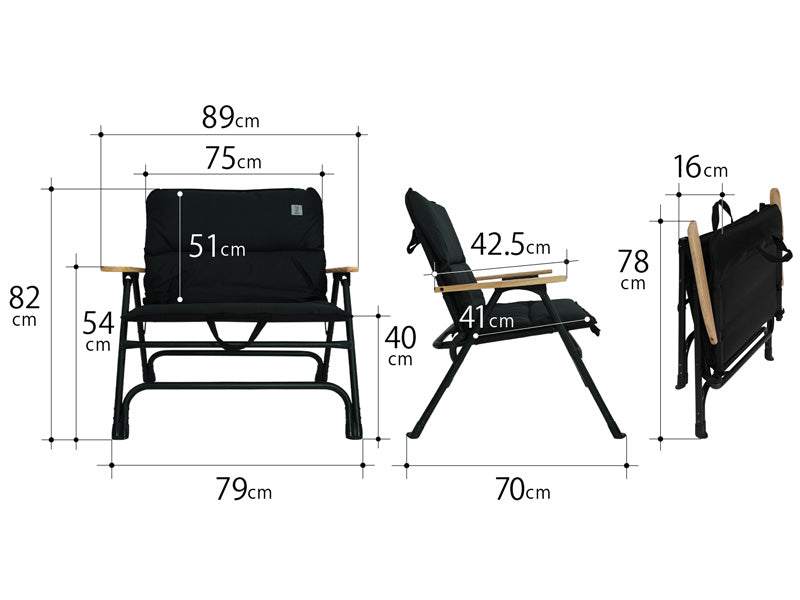 DOD OYAKO CHAIR 露營椅 黑色 C1-833-BK