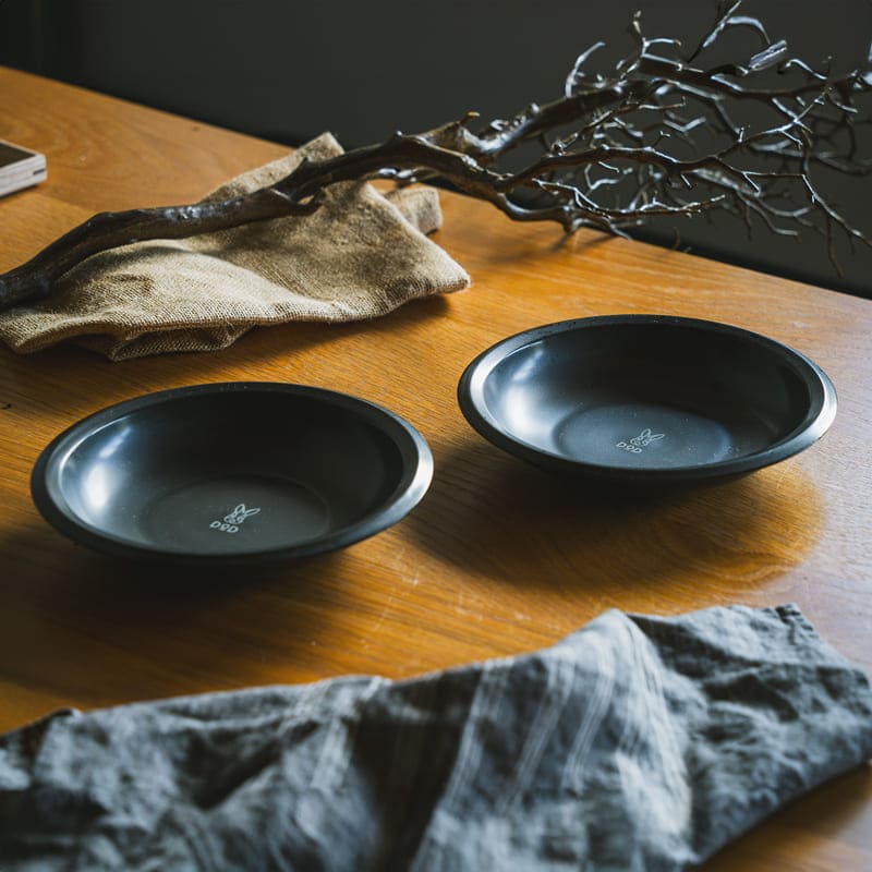DOD Fave Deep Dish Set [M×2] 美濃燒瓷碟套裝 DH1-005-IV-M /  DH1-005-BK-M