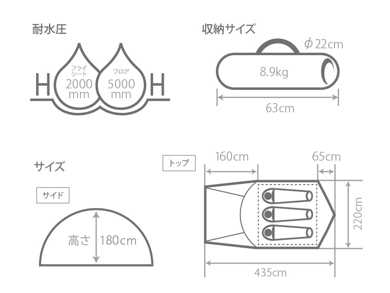 DOD THE TENT(M) 户外露營帳篷 T3-623-KH