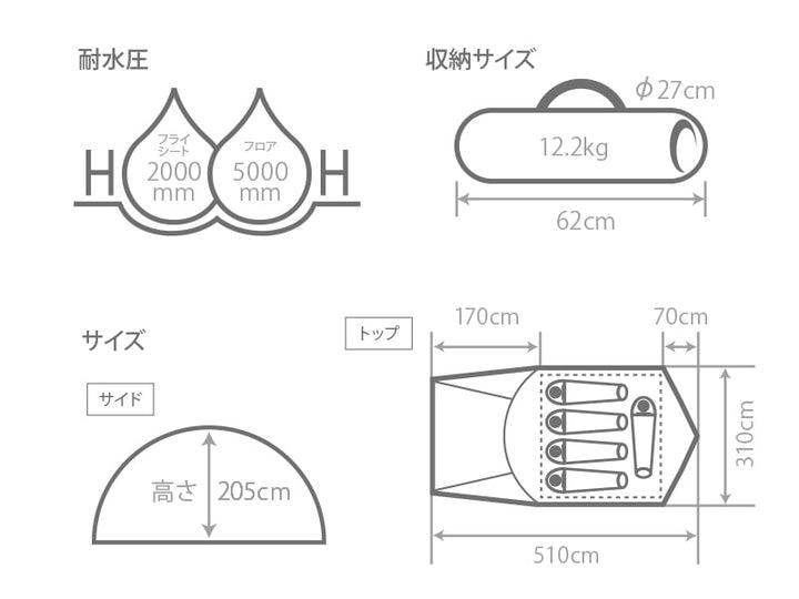 DOD THE TENT(L) 戶外露營帳 T5-624-KH