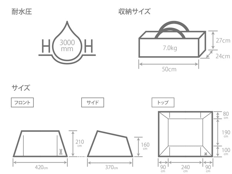 DOD 4x4 BASE 戶外露營帳 黑色 TT5-821-BK