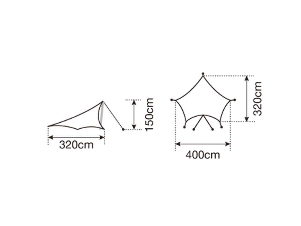 snow peak Light Tarp “Penta” Shield 蝶形天幕 STP-381