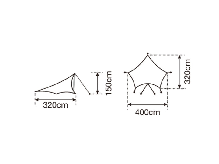 snow peak Light Tarp “Penta” Shield 蝶形天幕 STP-381