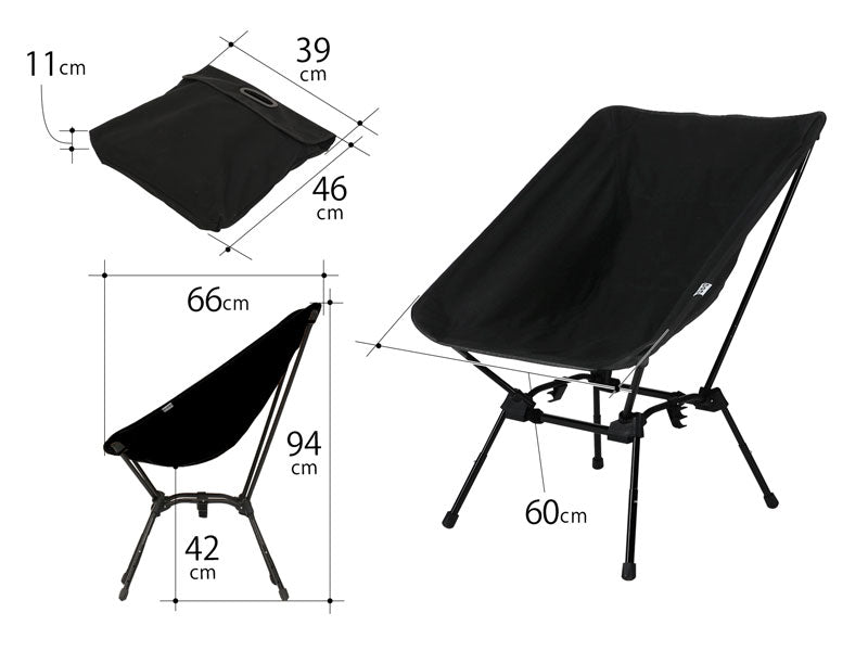 DOD SUGOISSU Chair 露營摺椅 黑色 C1-774-BK